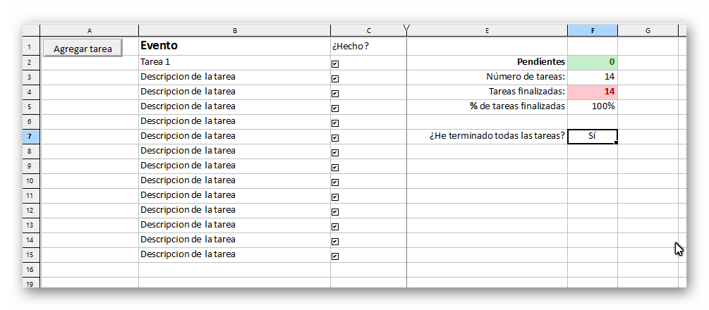 Checklist Excel Plantilla