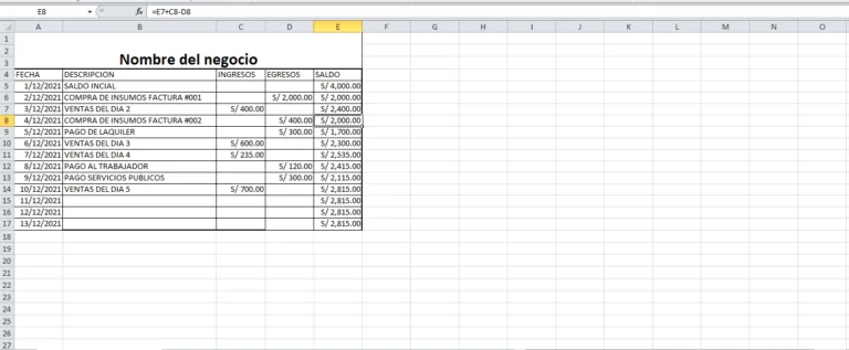 CONTROL DE INGRESO Y EGRESOS PARA PEQUEÑO NEGOCIO